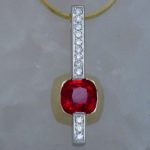 Bright Set Diamond and Ruby Lollipop Pendant - Dyke Vandenburgh Jewelers