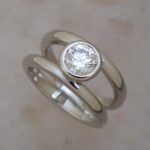 Double Band With Bezel Set Diamond - Dyke Vandenburgh Jewelers