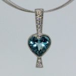 Fine Quality Heart Shape Aquamarine and Diamond Pendant - Dyke Vandenburgh Jewelers