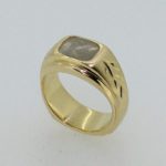 Grey Rose Cut Diamond Ring with Hand Engraving - Dyke Vandenburgh Jewelers