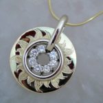 Hand Engraved Sunburst Pendant With Diamond Circlet - Dyke Vandenburgh Jewelers
