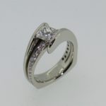 Princess Cut Diamond Bypass Ring with Bright Set Diamonds - Dyke Vandenburgh Jewelers