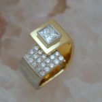 Princess Cut Diamond Ring with Pave Diamond Bypass - Dyke Vandenburgh Jewelers