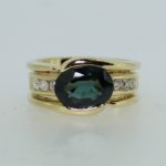 Rare Fine Quality Color Change Garnet with Channel Set Diamonds (Changes to Eggplant Color) - Dyke Vandenburgh Jewelers