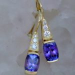 Tanzanite Earrings with Bright Set Diamonds - Dyke Vandenburgh Jewelers