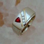 Triangle Ruby and Channel Set Round Diamond Band - Dyke Vandenburgh Jewelers
