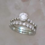 Two Piece Diamond Bridal Set with Prong Set Center and Bar Set Diamond Accents - Dyke Vandenburgh Jewelers