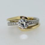 Two Tone Diamond Semi Bezel Bypass Ring with Bright Set Diamonds - Dyke Vandenburgh Jewelers