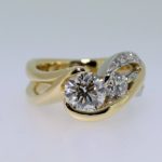 Two Tone Freeform Ring with Round Diamonds - Dyke Vandenburgh Jewelers