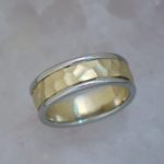 Two Tone Primitive Facet Band with Duel Finish - Dyke Vandenburgh Jewelers