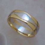 White and Yellow Gold Sculpted Band - Dyke Vandenburgh Jewelers