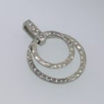 White Gold Articulated Diamond Pendant with Distressed Faceted Texture - Dyke Vandenburgh Jewelers