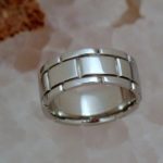 White Gold Band with Engraved Panels - Dyke Vandenburgh Jewelers